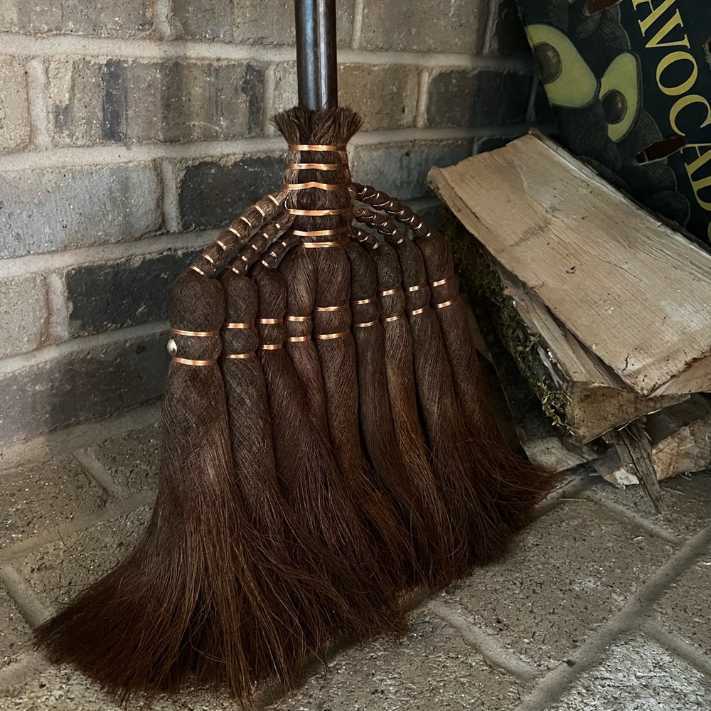 COPY - Organic Coconut Palm Fiber Broom Black Bamboo Handle and matching kitche…